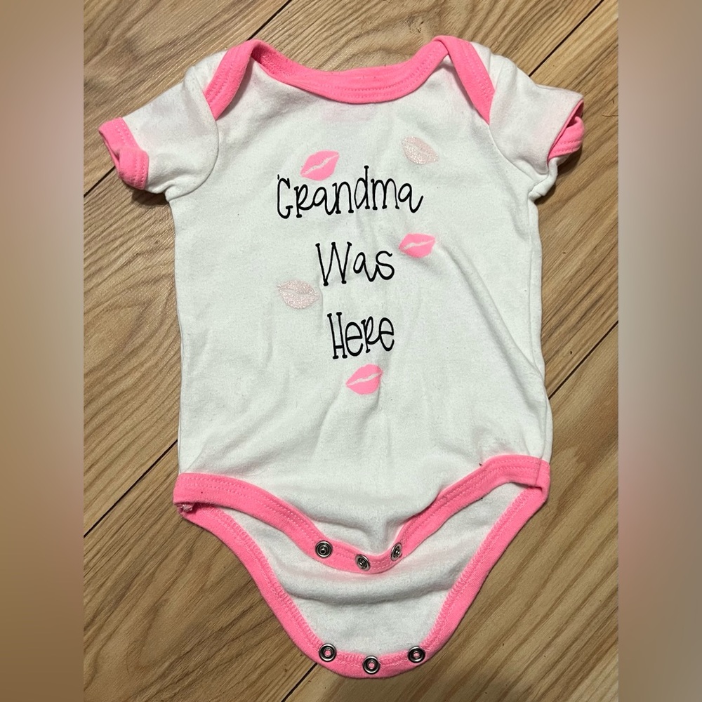 3-6month grandma was here onsie
